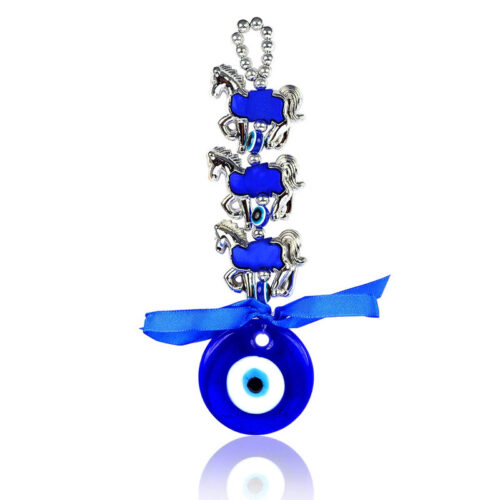 Evil Eye  3 Horse Silver Evil Eye Feng Shui Pendant Ornament Amulet