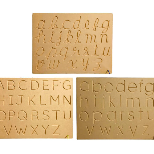 Wooden Tracing Board Capital, Small, Cursive Small (Set of 3)