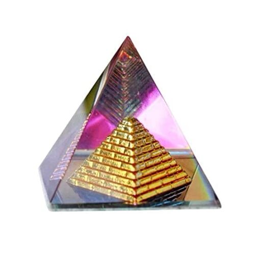 RCW Crystal Pyramid Vastu Money Wealth Luck Charm Enhance Prosperity & Positive Energy (H 5 Cm)