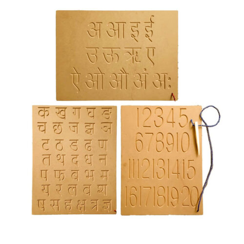 Wooden Tracing Board Ginti 1-20 & Hindi Ka Kha, Varnamala (Set of 3)