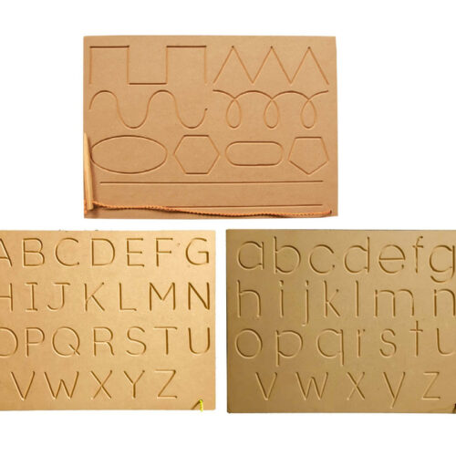 Wooden Tracing Board Capital, Small, Multi Pattern (Set of 3)