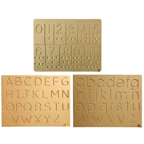 Wooden Tracing Board Capital, Small, 0-10 Ginti (Set of 3)