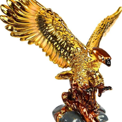 RCW Big Flying Eagle Statue Hawk (Golden) (H16, L13 CM)